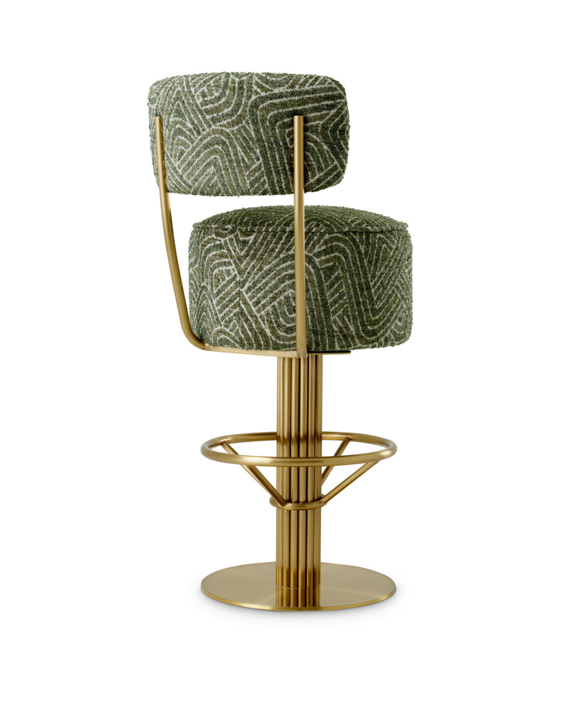 Carleton Swivel Bar Stool With Back Camari Green