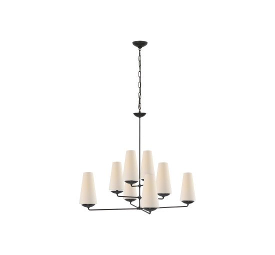Aged Iron - Fontaine Large Offset Chandelier Black