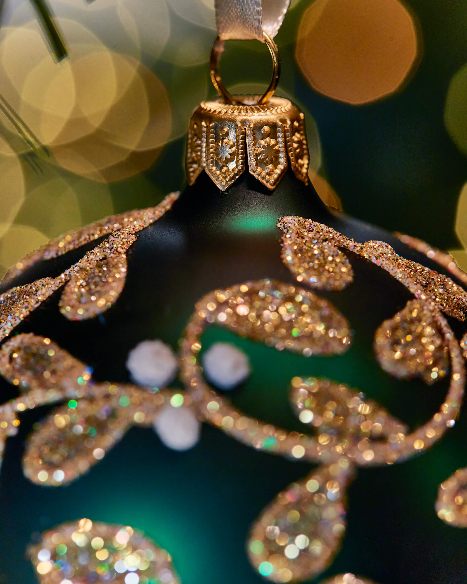 Lux Sparkling Leaves -joulupallo, vihreä