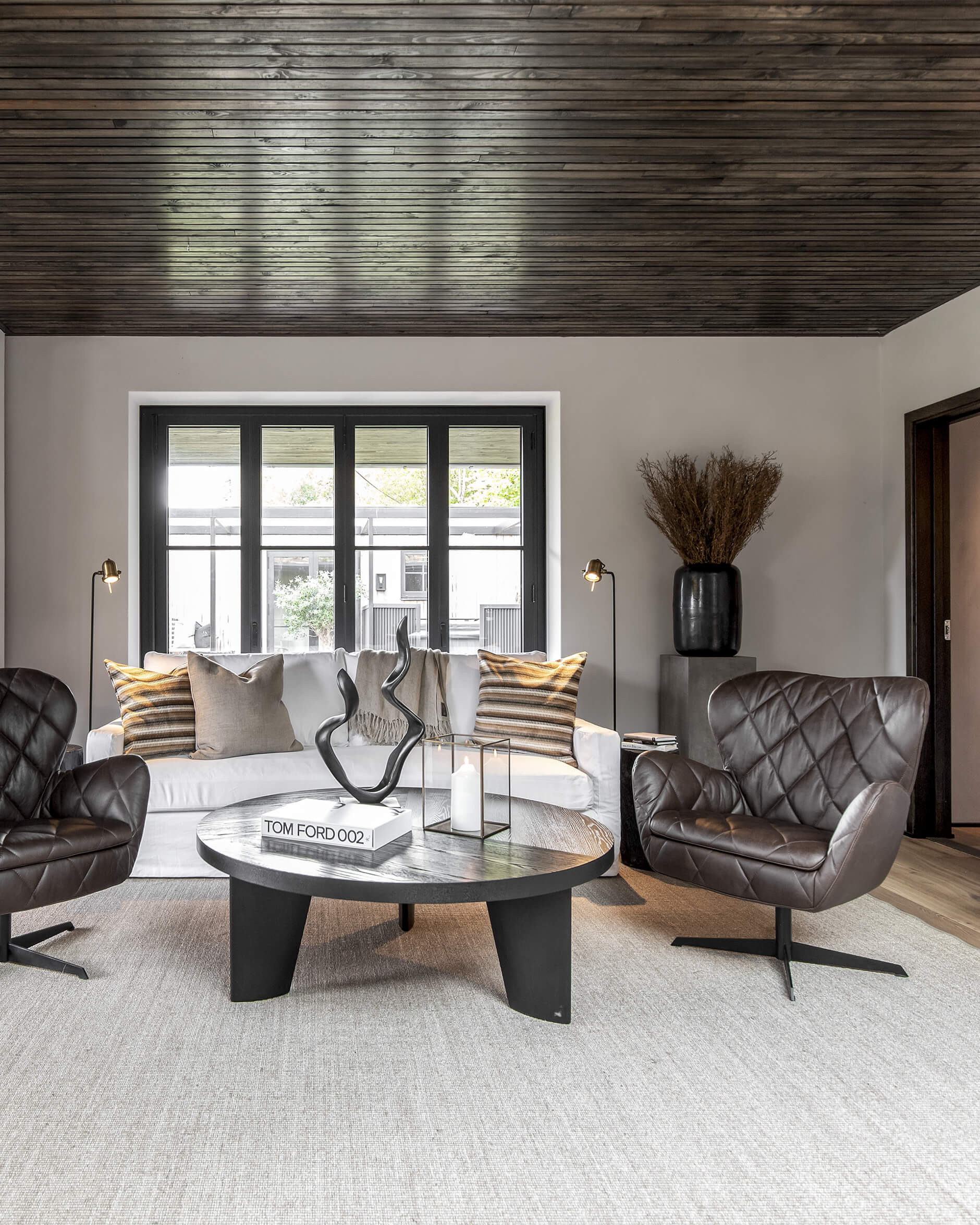 Jade swivel fåtölj espresso läder