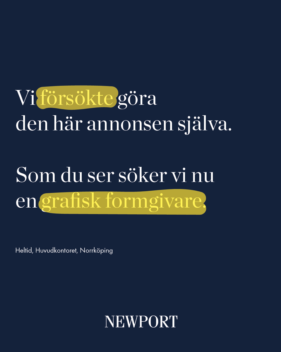 Grafisk Formgivare till Newport i Norrköping | Lediga jobb