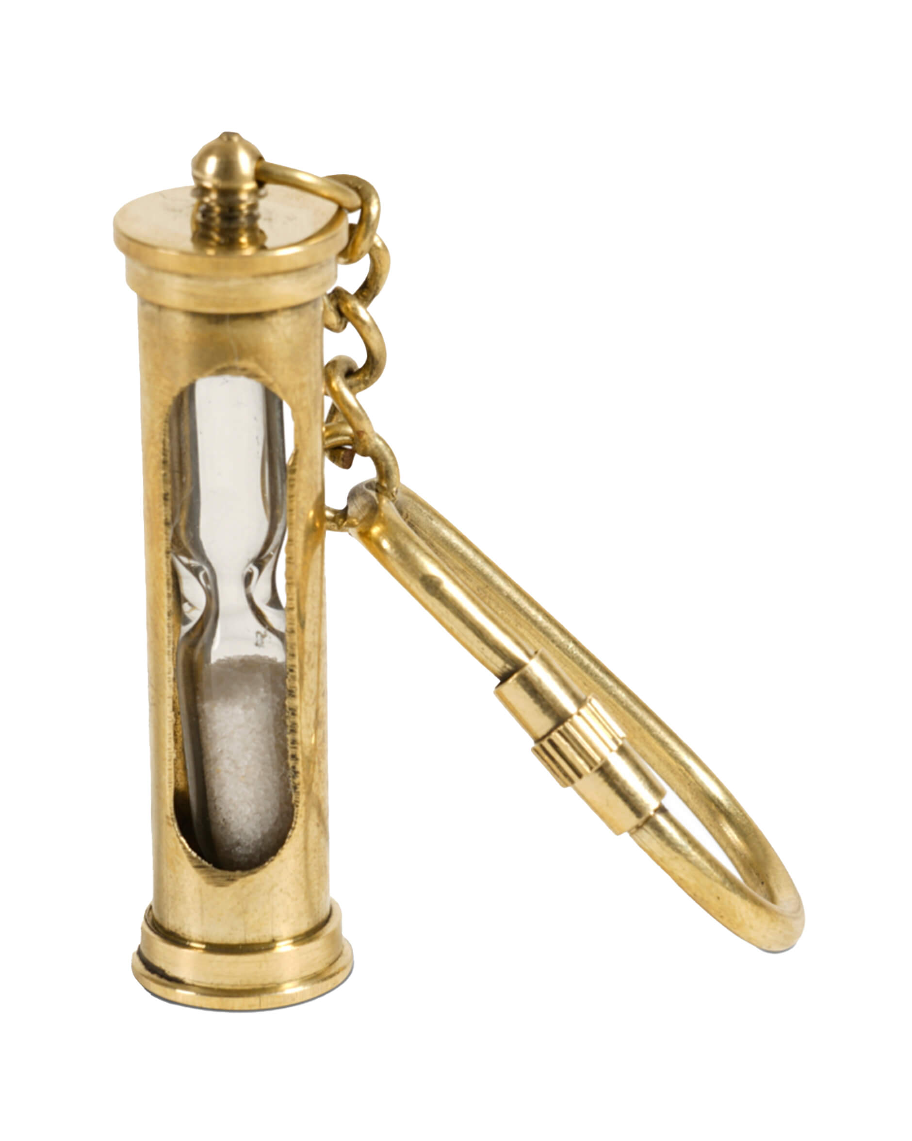 Hourglass Keychain Brass