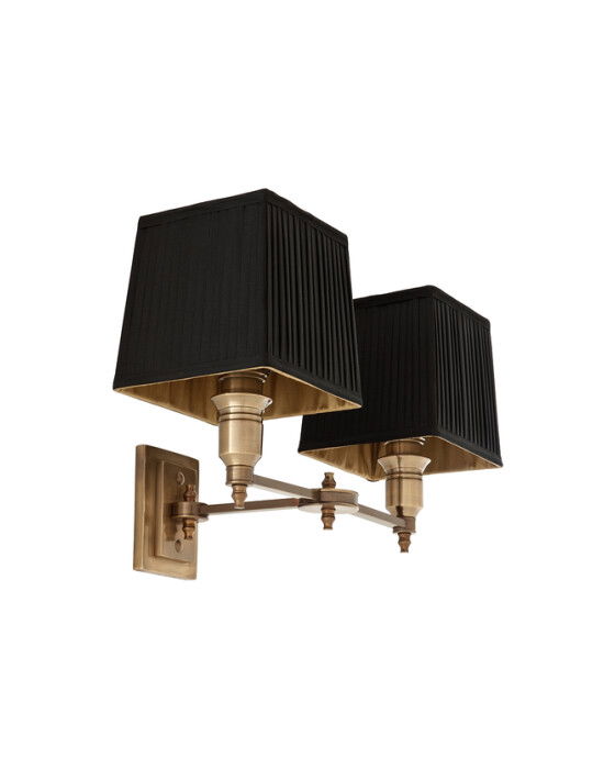 Lexington Wall Lamp, Double, Brass/Black