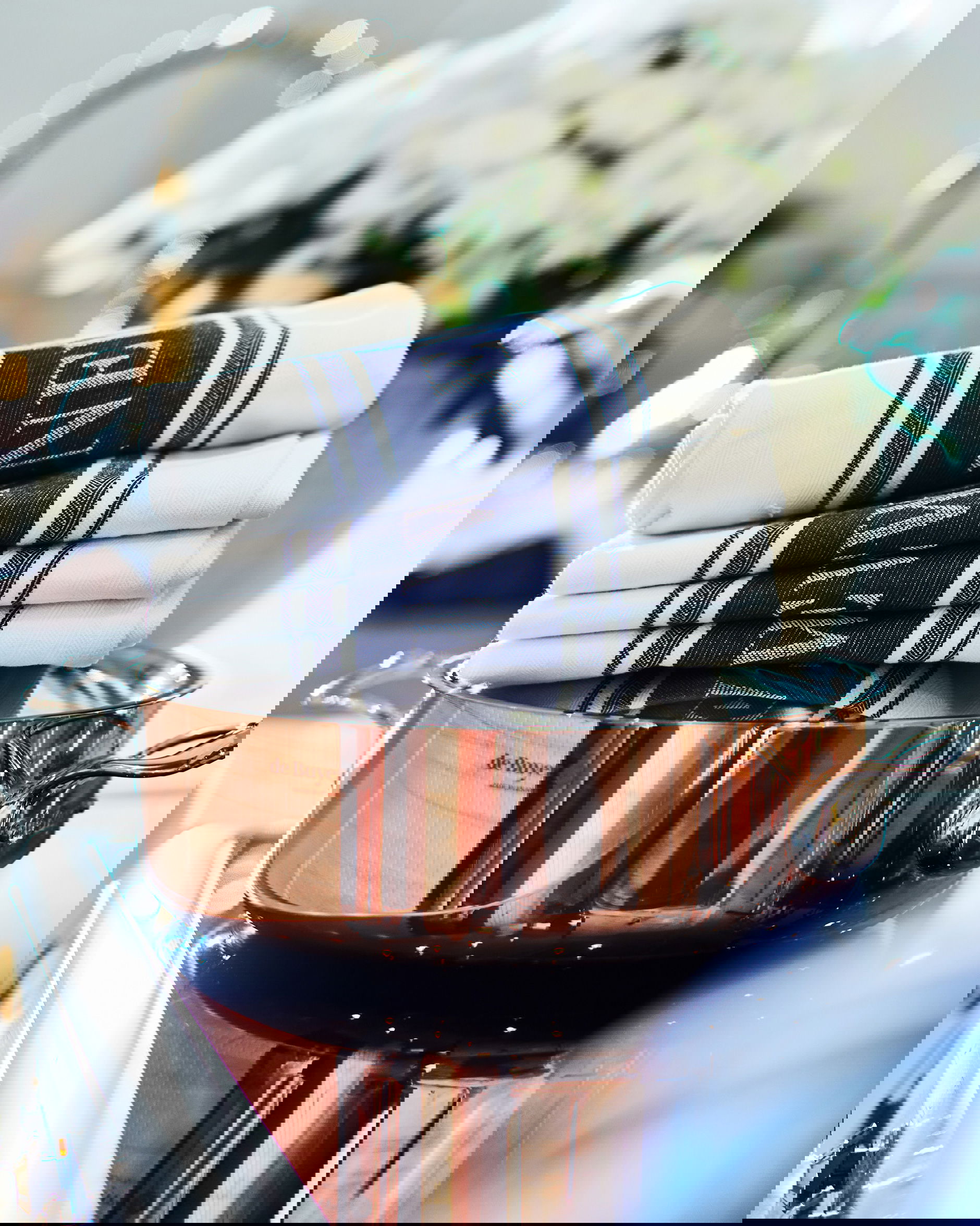 Provence kökshandduk vit/blå