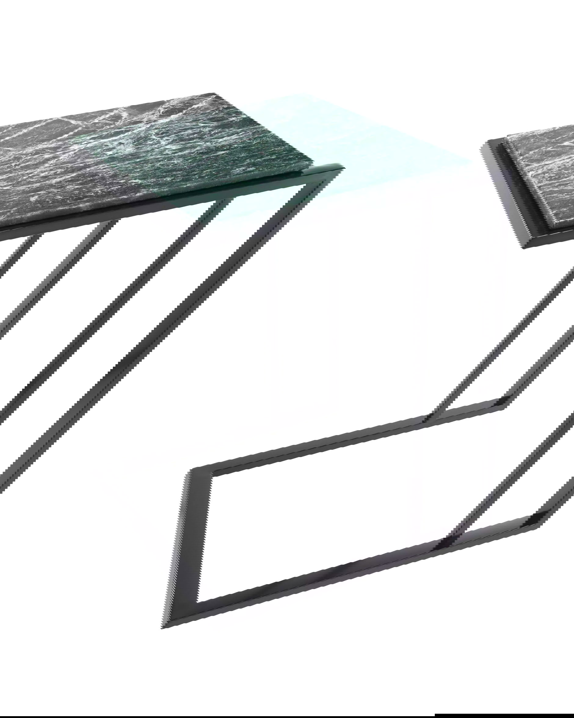 Side Table Cocktail bronze finish green marble OUTLET