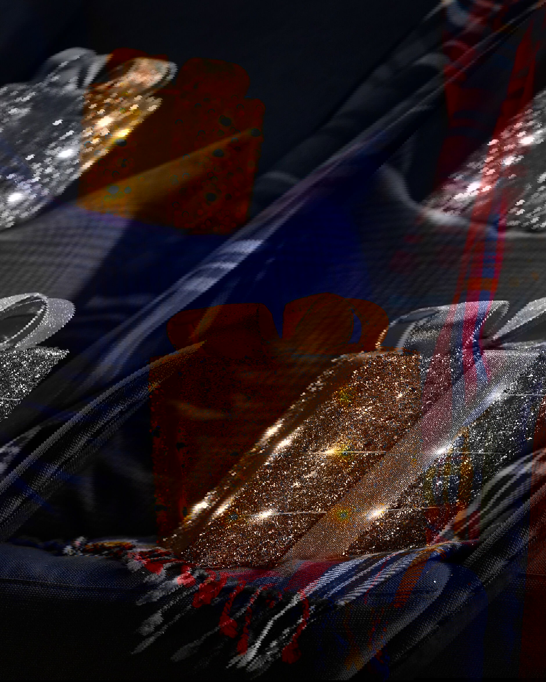 Trevor Paket LED Weihnachtsdekoration Champagner