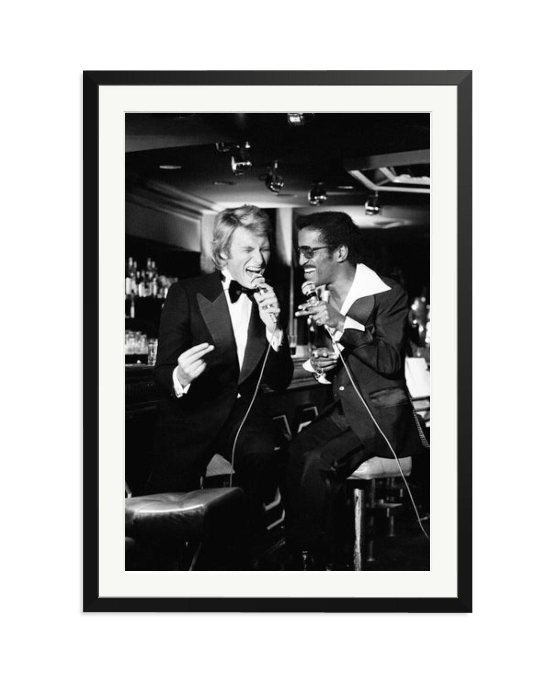 Johnny Hallyday and Sammy Davis Jr. Black / XXL