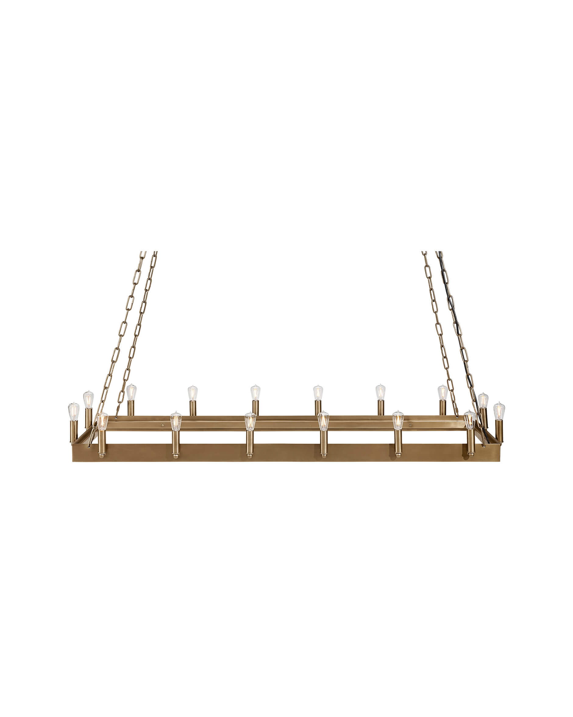 Crown Rectangular taklampa antik mässing