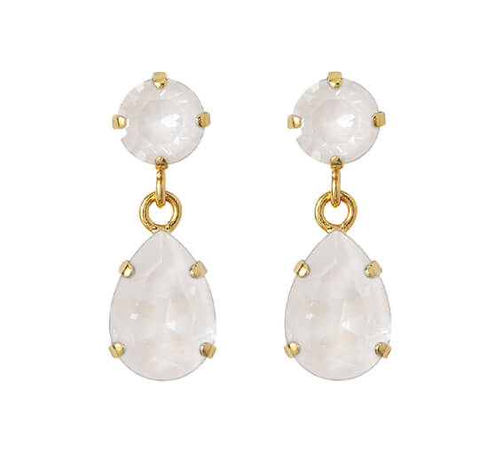 Electric White - Mini Drop Earrings Silk