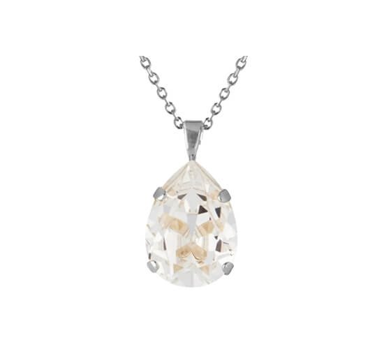 Rhodium - Mini Drop Necklace Crystal Rhodium