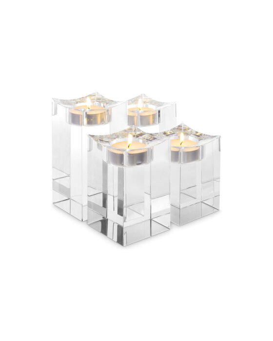 Giancarlo ljushållare crystal glass 4-set