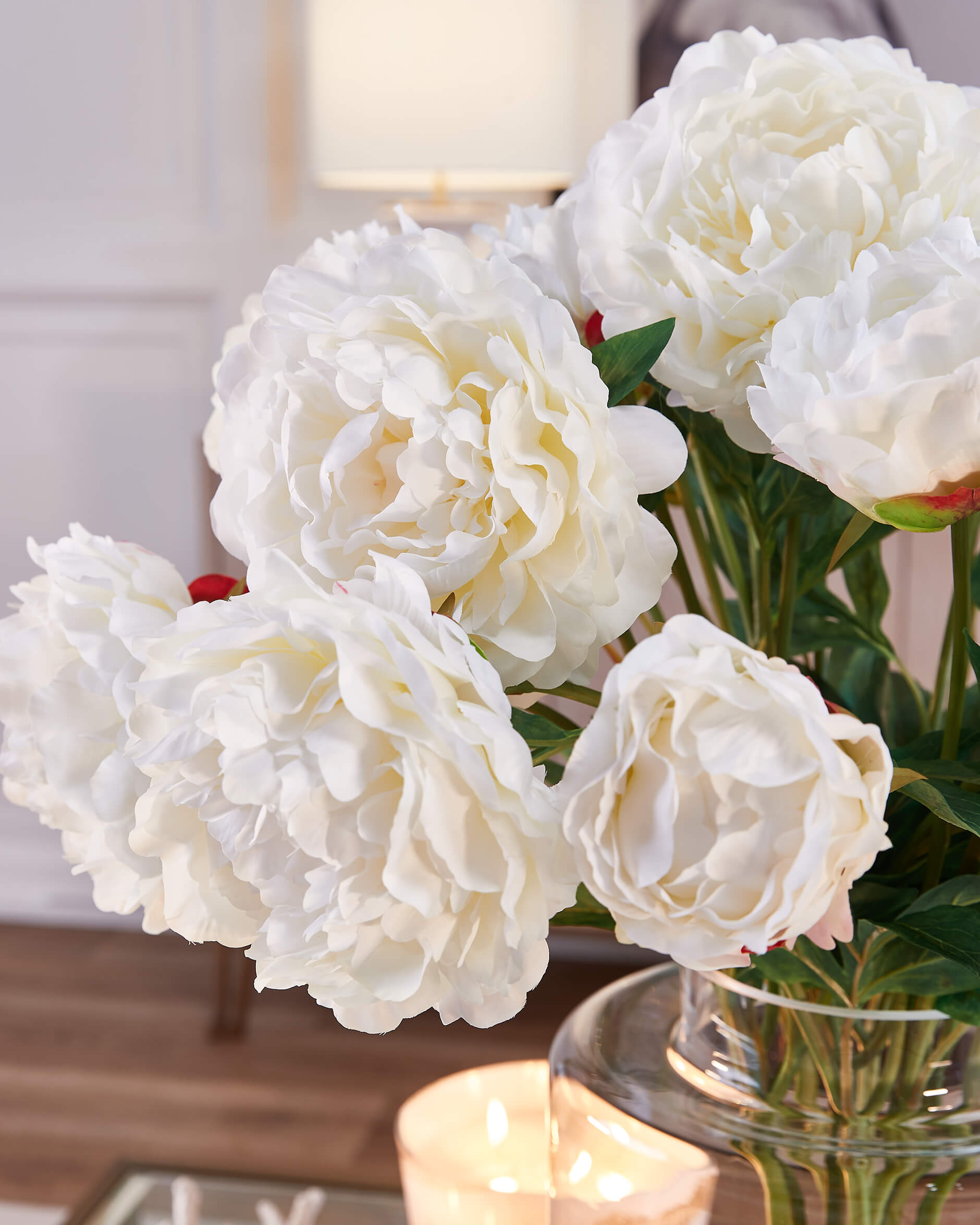 Pion snittblomma vit