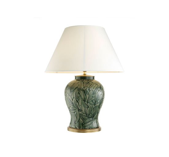 Green - Cyprus Table Lamp White