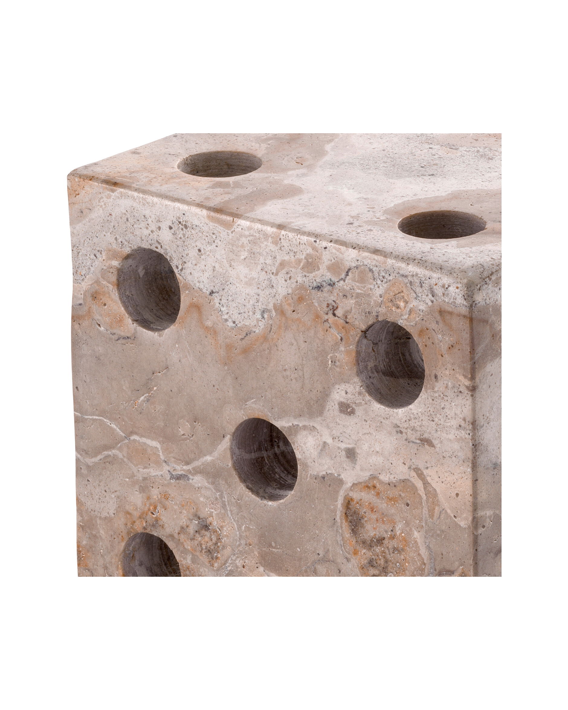 Visa dice decoration brown marble set of 2