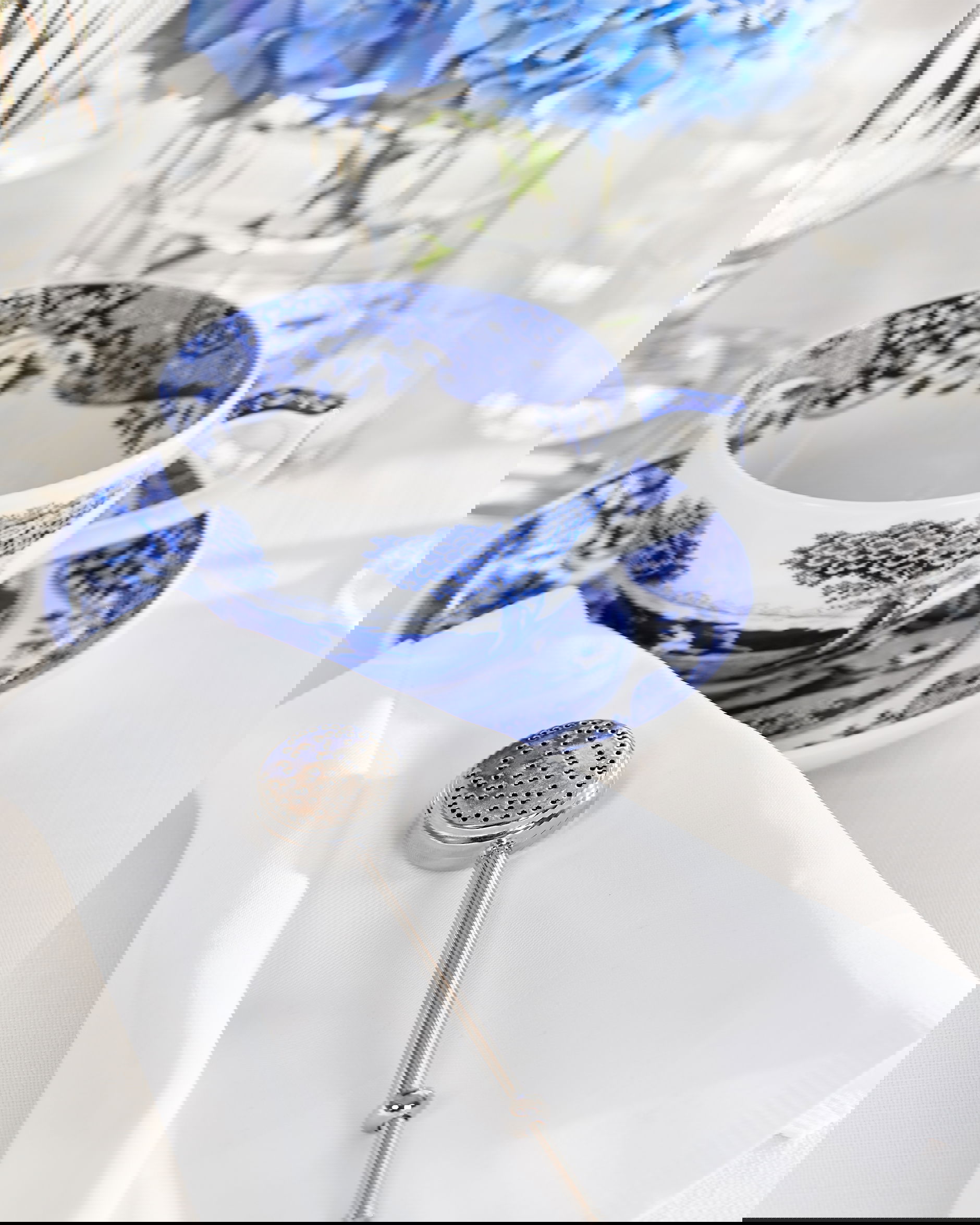 Blue Italian jumbokopp blå/vit