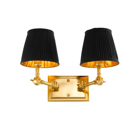Gold/black shade - Wall Lamp Wentworth Double