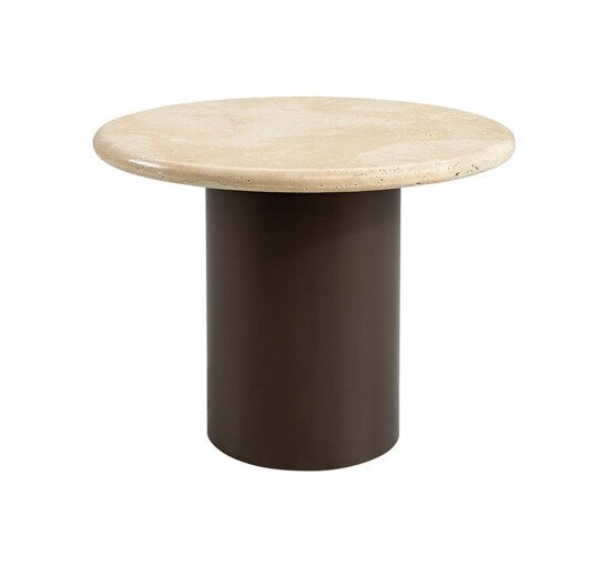 Calais coffee table travertine/dark brown