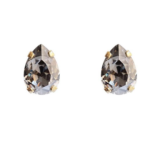 Guld - Petite Drop Stud örhängen black diamond rhodium