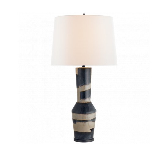 null - Alta Table Lamp Sand and Wide Black Stripe