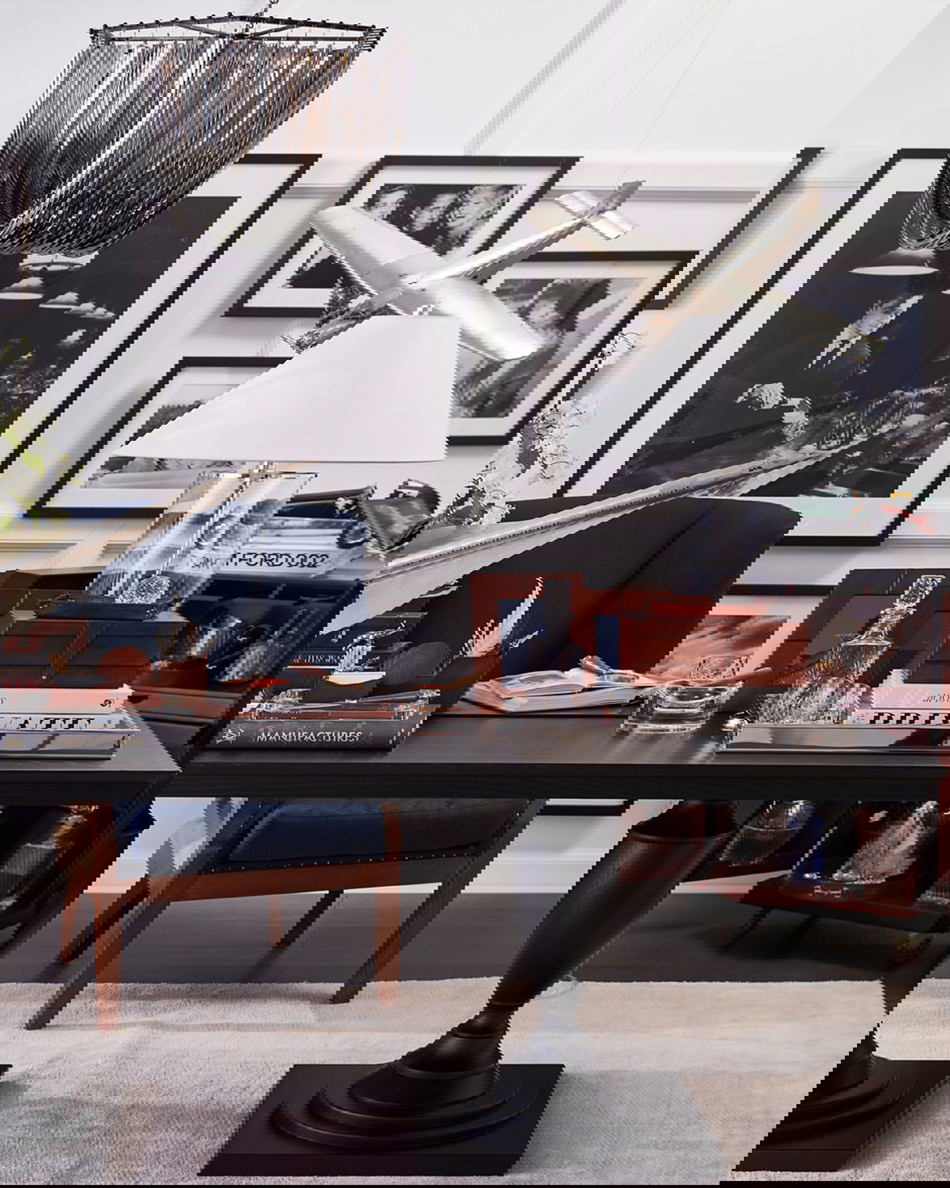 King's Desk dining table, black