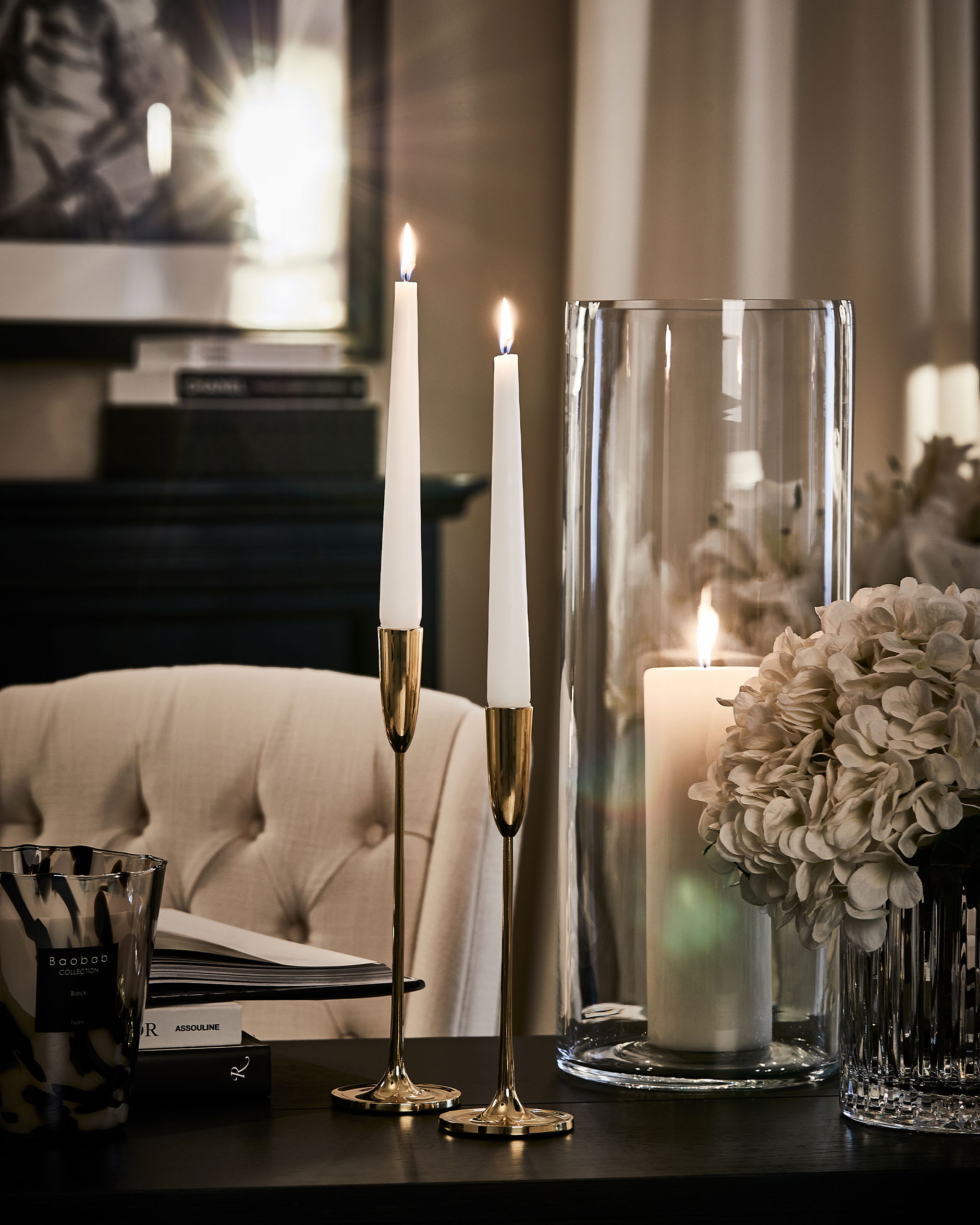 Daphne ljusstake mässing L