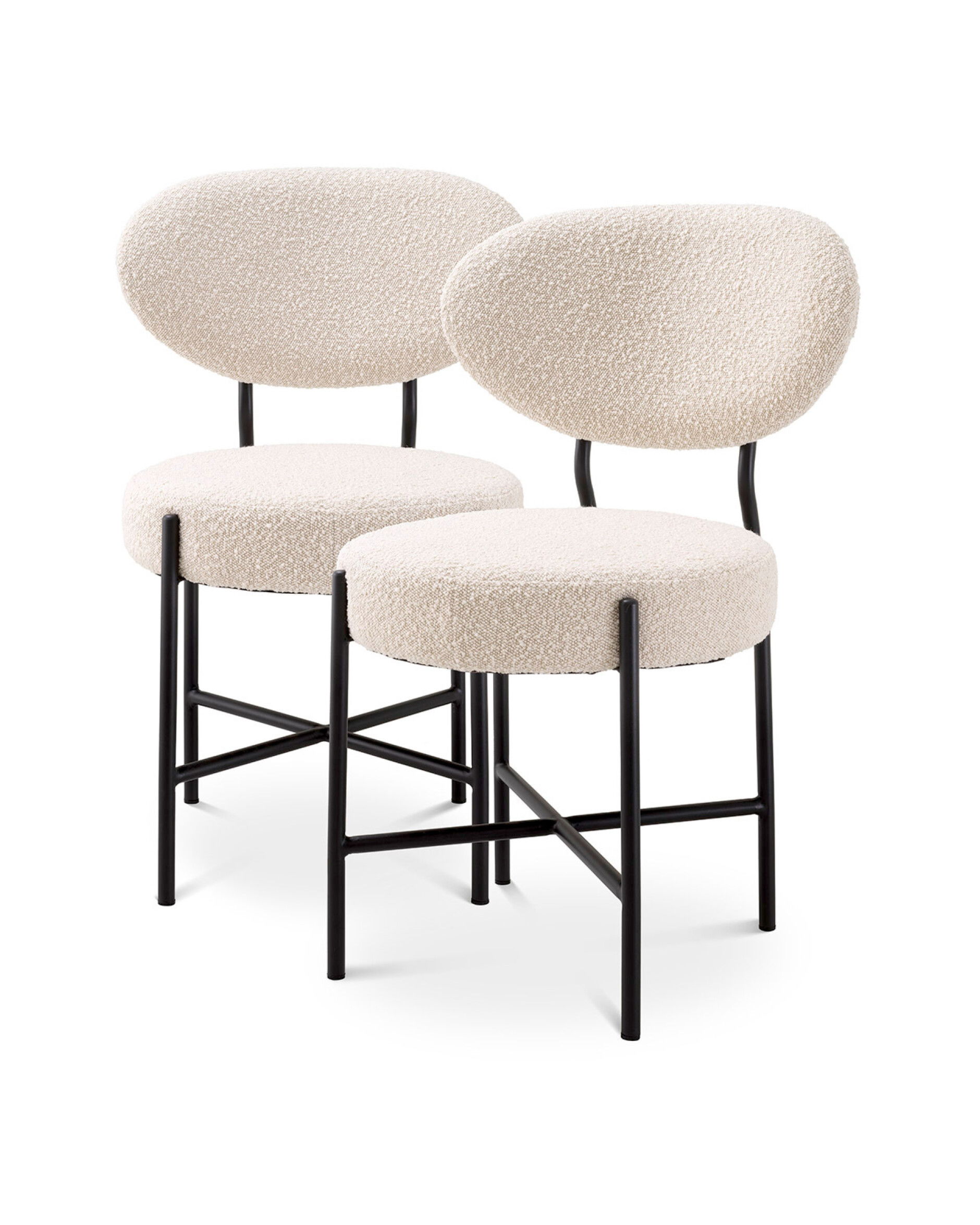 Vicq matstol bouclé cream 2-set