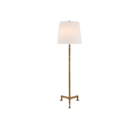 null - Parish Floor Lamp Gilded Iron/Linen