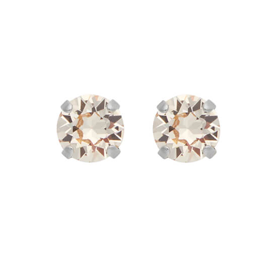 Silk - Classic Stud Earrings Crystal Rhodium