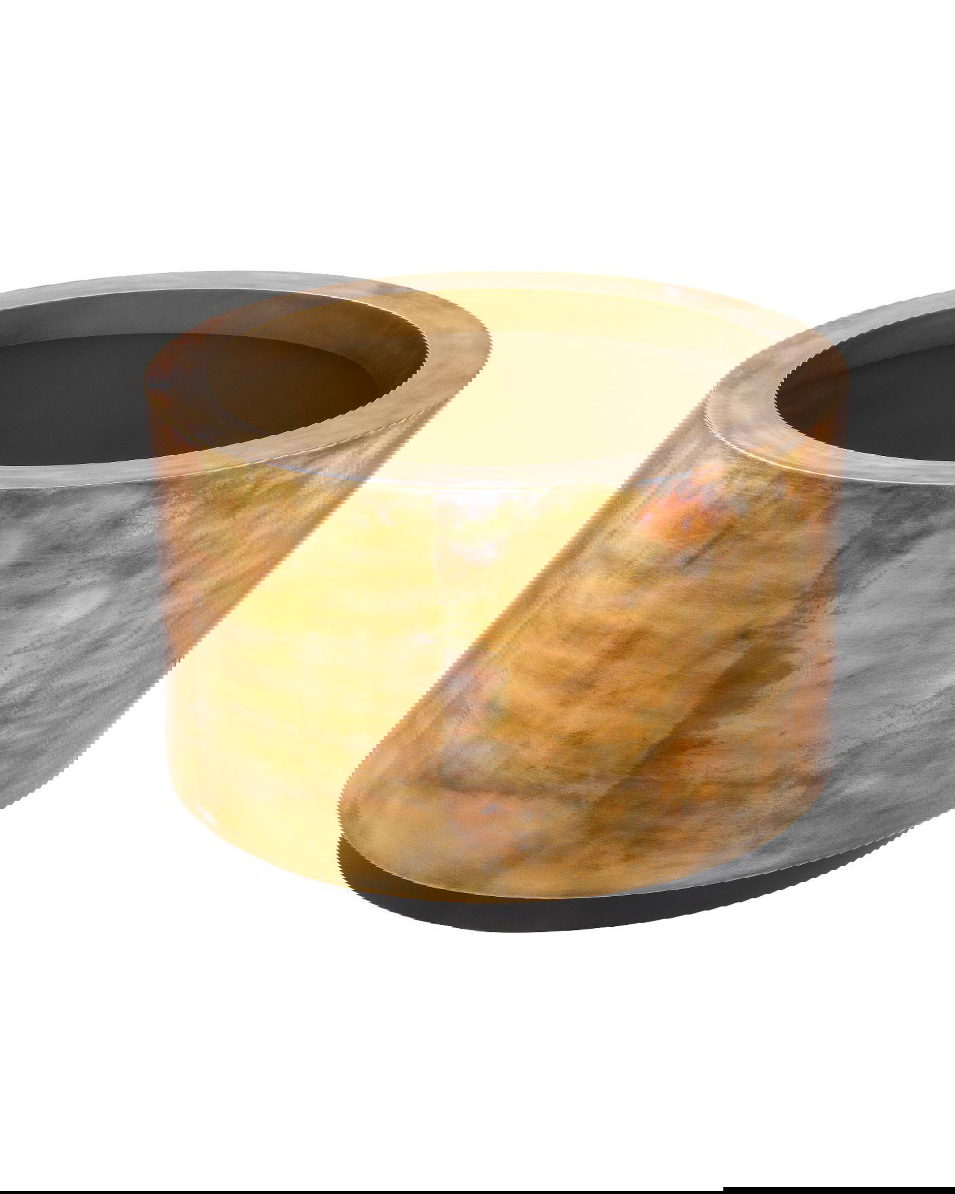 Jasper planteringslåda rund antik mässing OUTLET