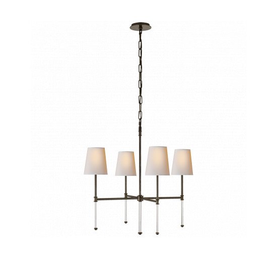 Bronze - Camille Small Chandelier Polished Nickel