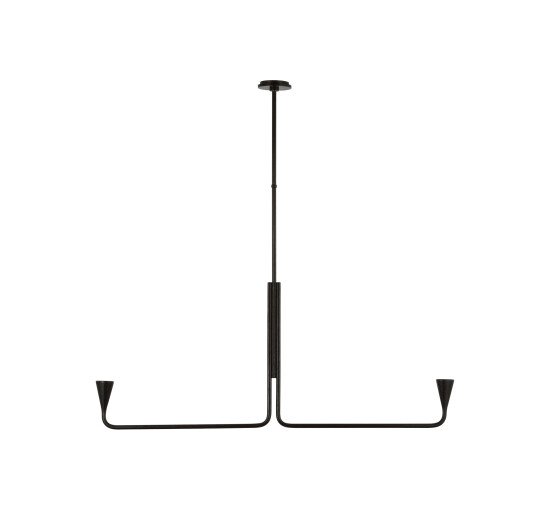 Aged Iron - Brassica Linear Chandelier Black Large