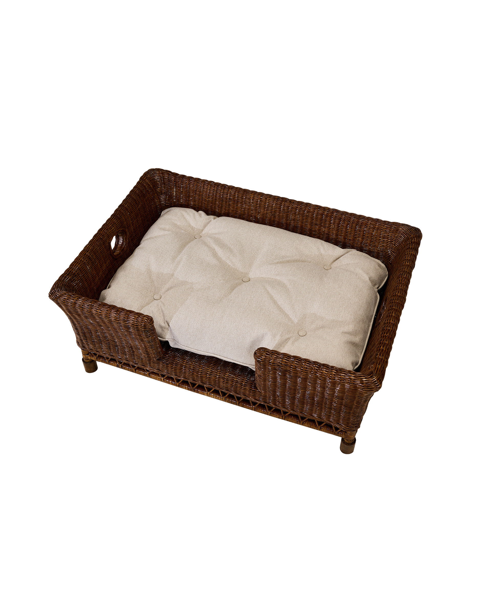 Cognac Hundebett Rattan