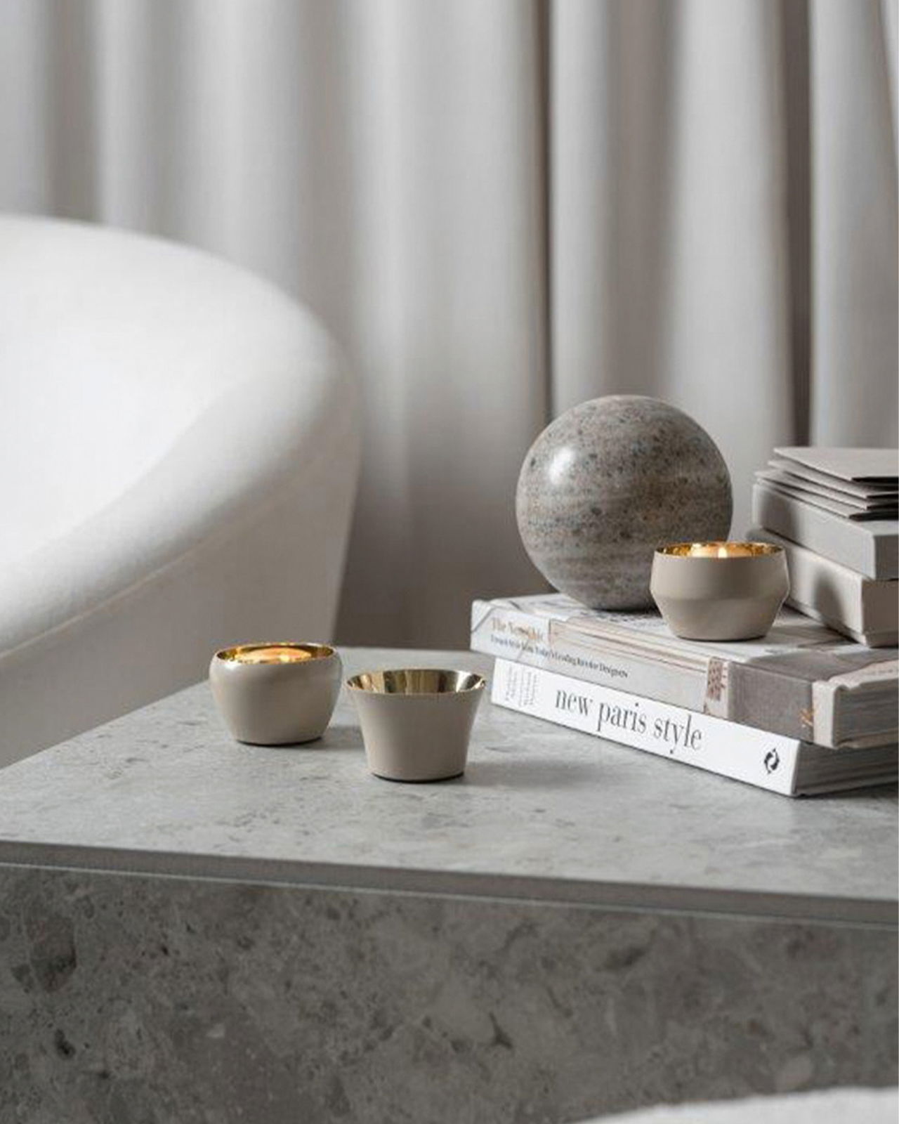 Kin ljushållare beige 3-pack