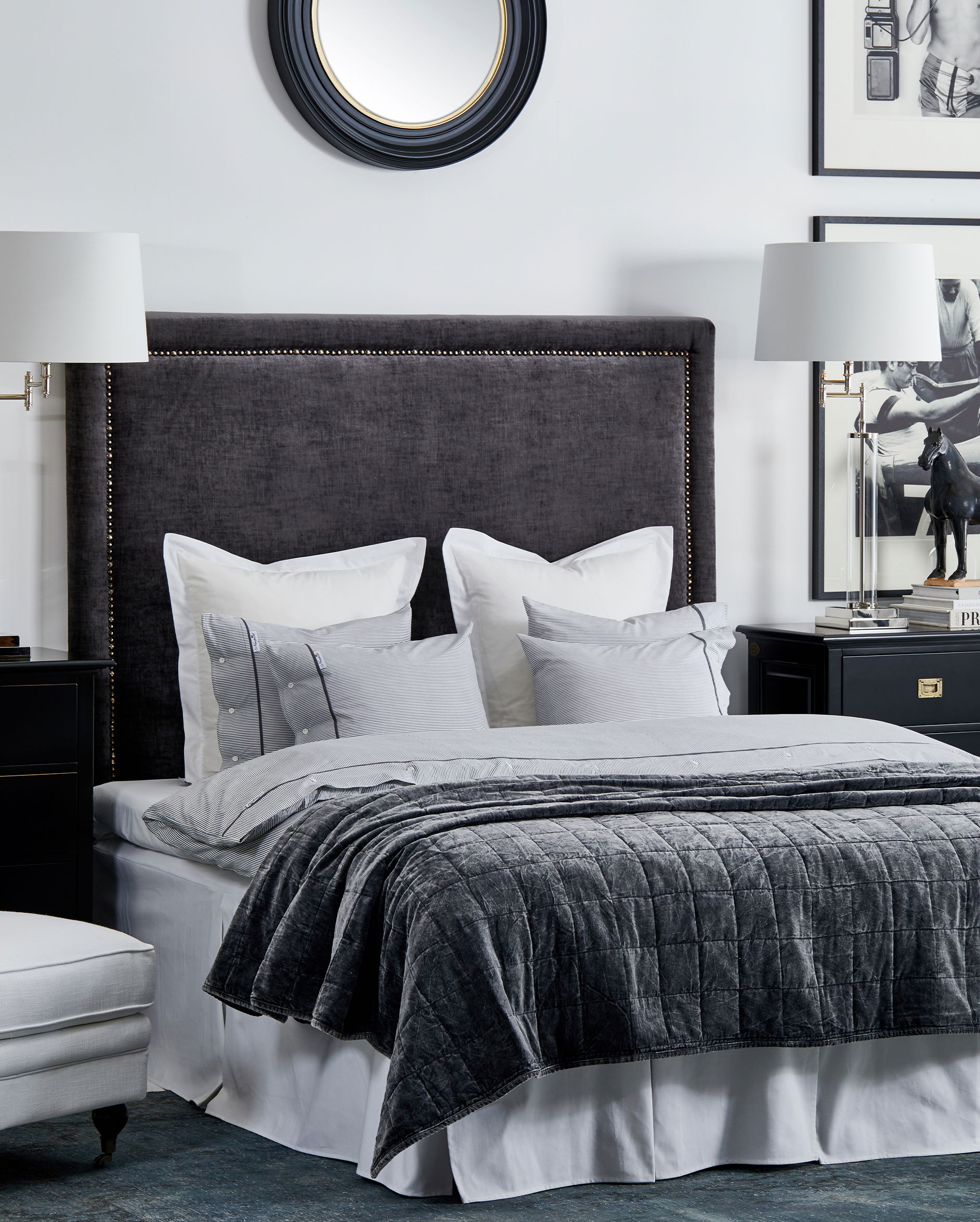 Riverhead Kopfkissenbezug Grau/Weiß 2er-Pack