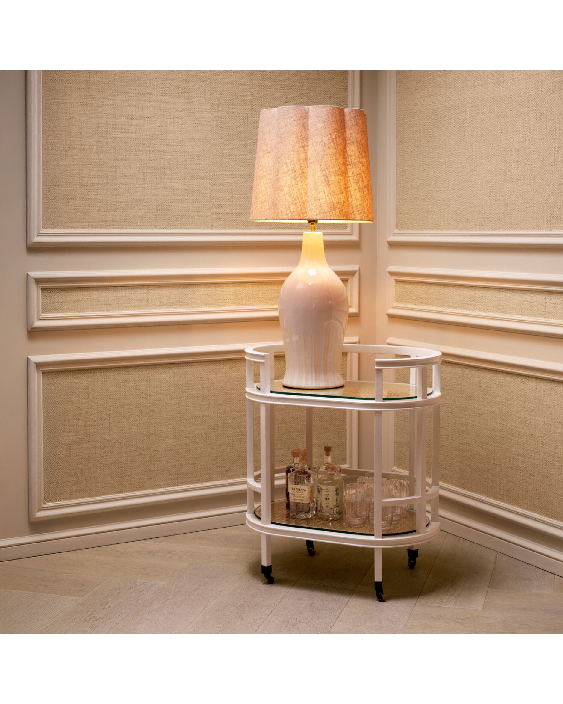 Bahamas drinkvagn piano white