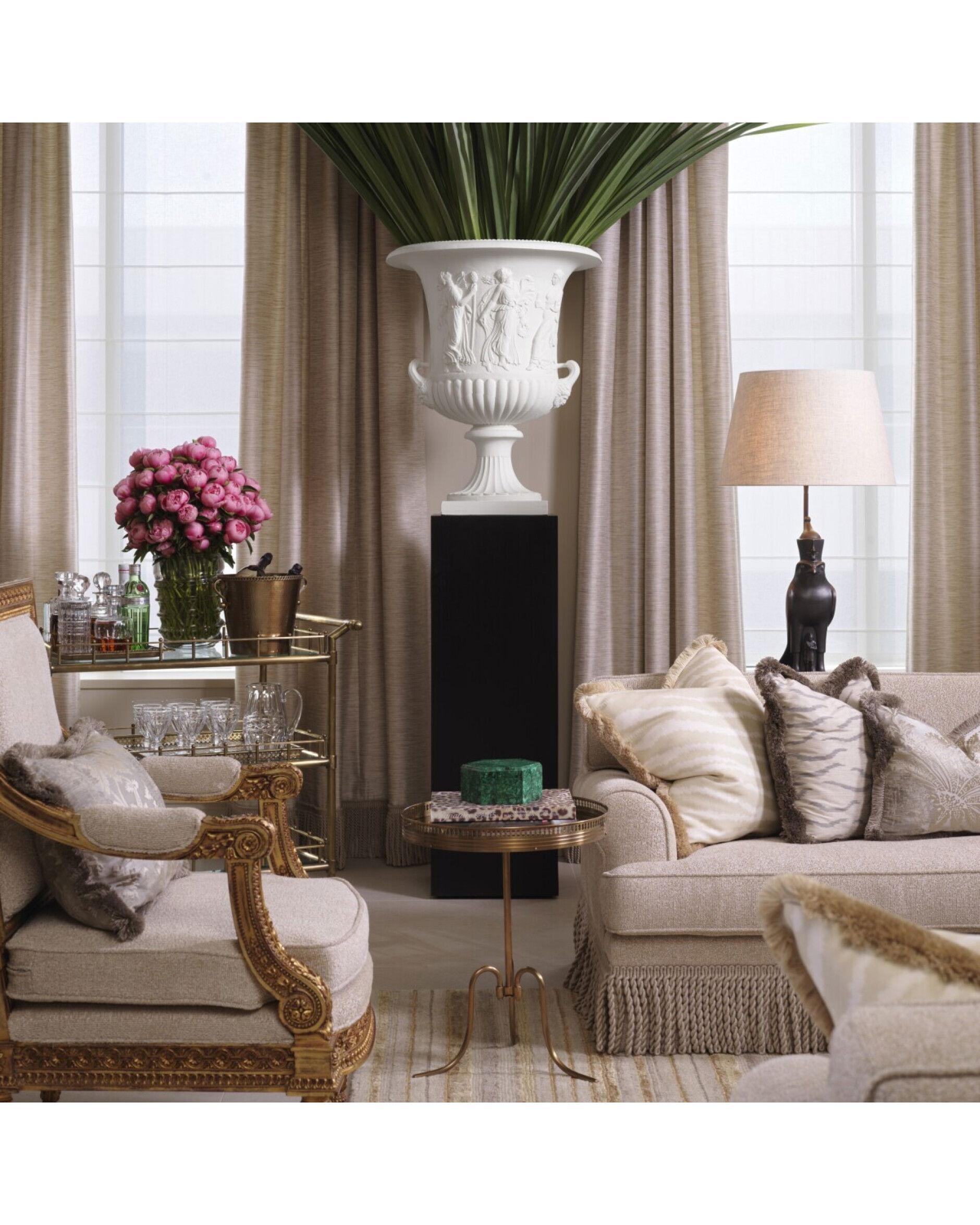 Louis fauteuil goud/sentier cream