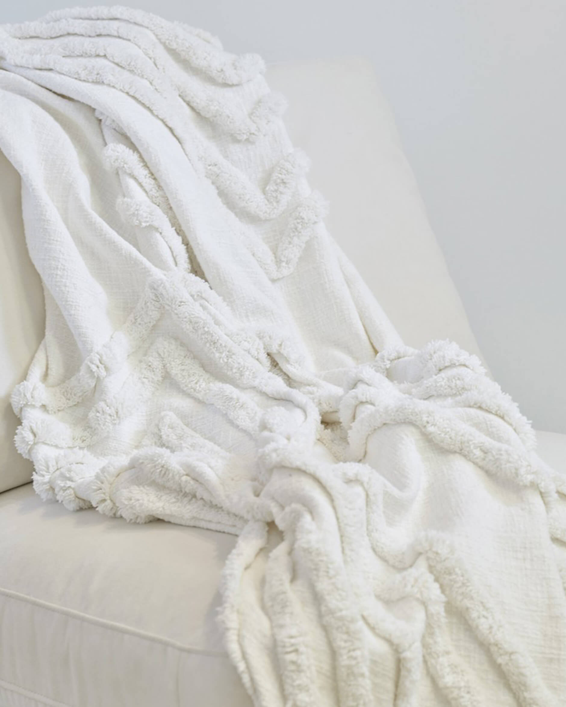 Edge pläd vit OUTLET