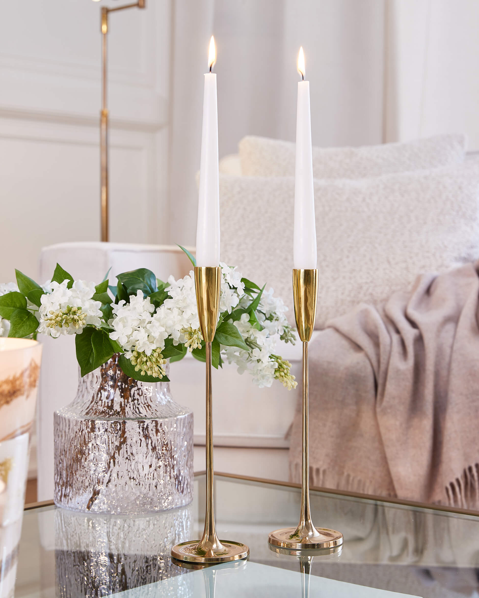 Daphne ljusstake mässing L