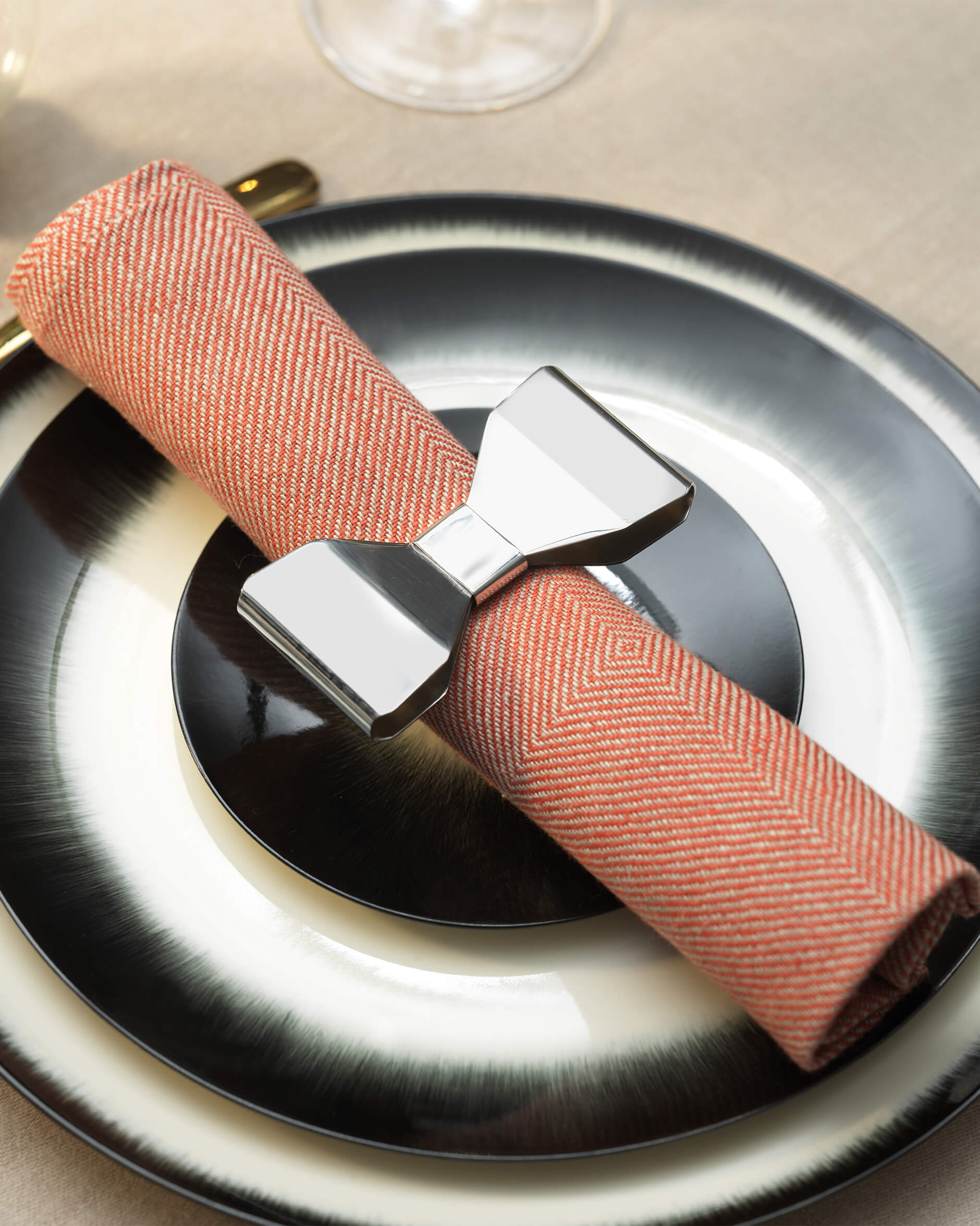 Bowie servettring stål 2-pack