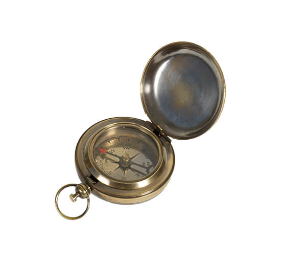 Mini kompass mässing