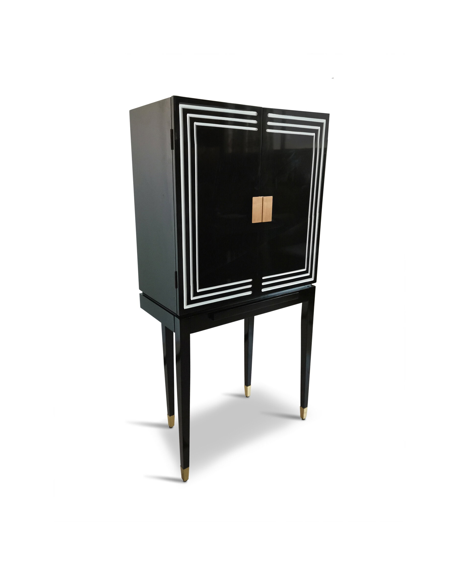 Art Deco Liqour Cabinet Black & White