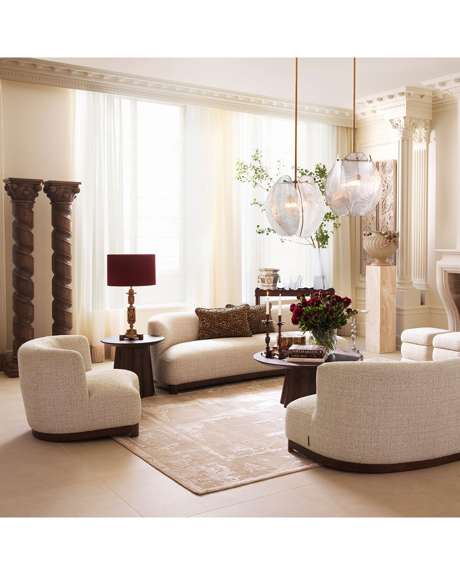 Papyrus-Beistelltisch, dunkelbraunes Eichenfurnier