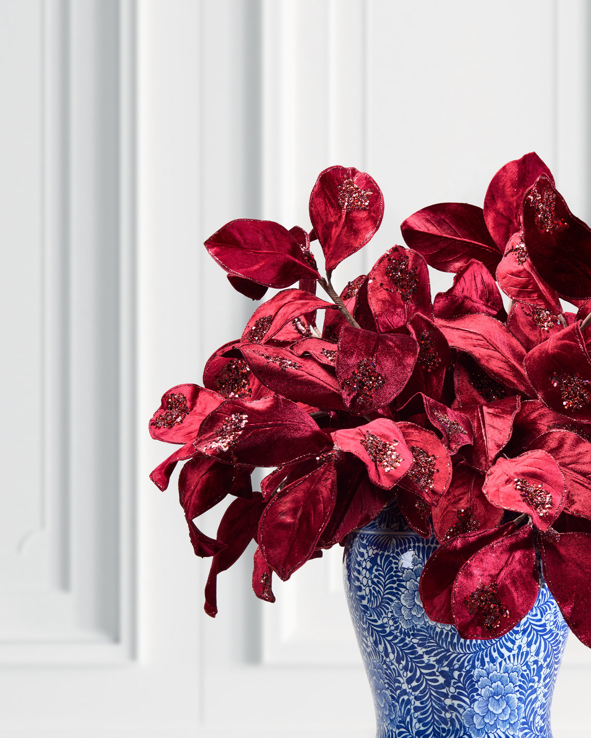 Magnolia Leaves decoratietak wijnrood