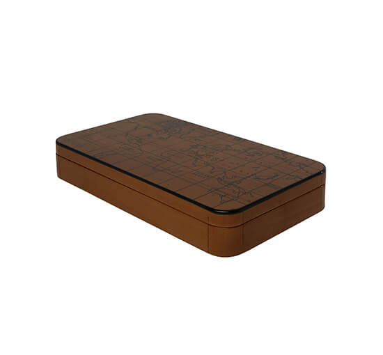 World Map Jewellery Box Brown M
