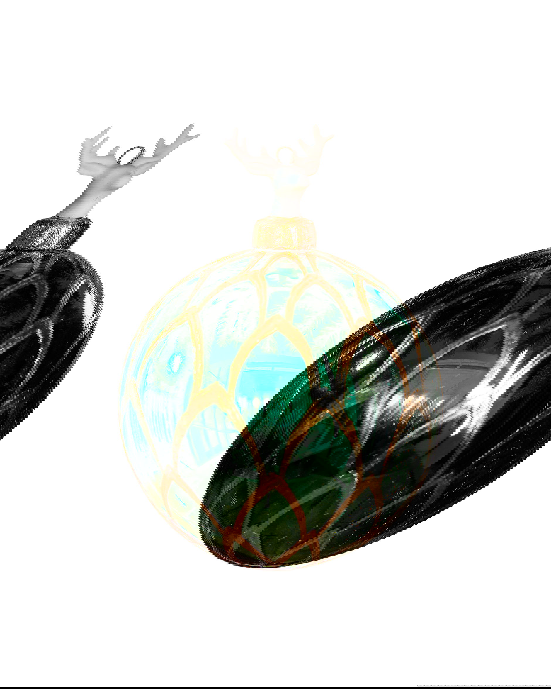 Garden Deer kerstbal groen 10 cm