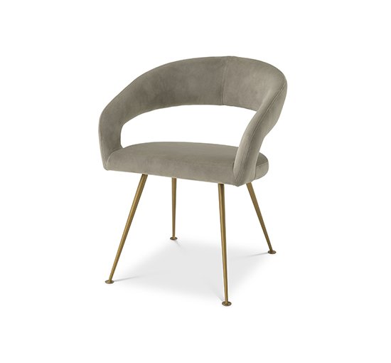 Savona greige velvet - Bravo dining chair velvet roche black