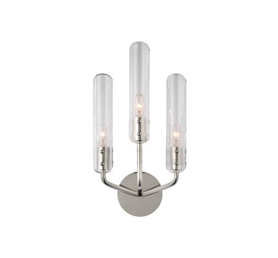 null - Casoria 17" Triple Sconce Polished Nickel