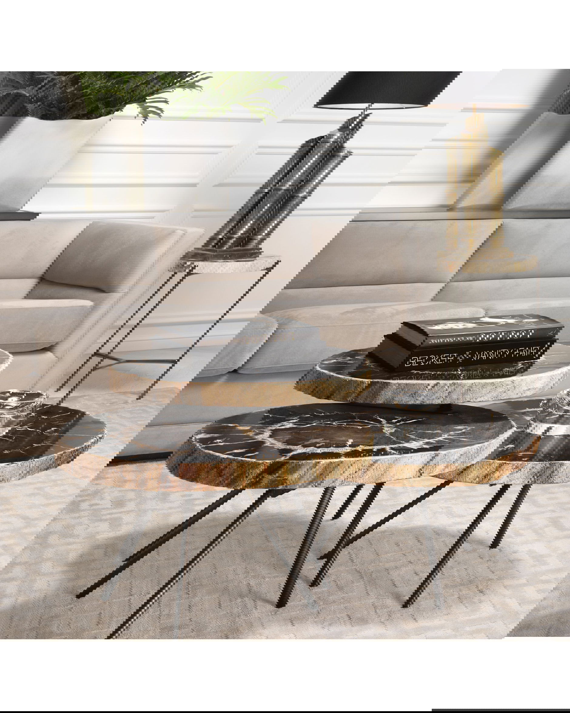 De Soto soffbord svart 3-set