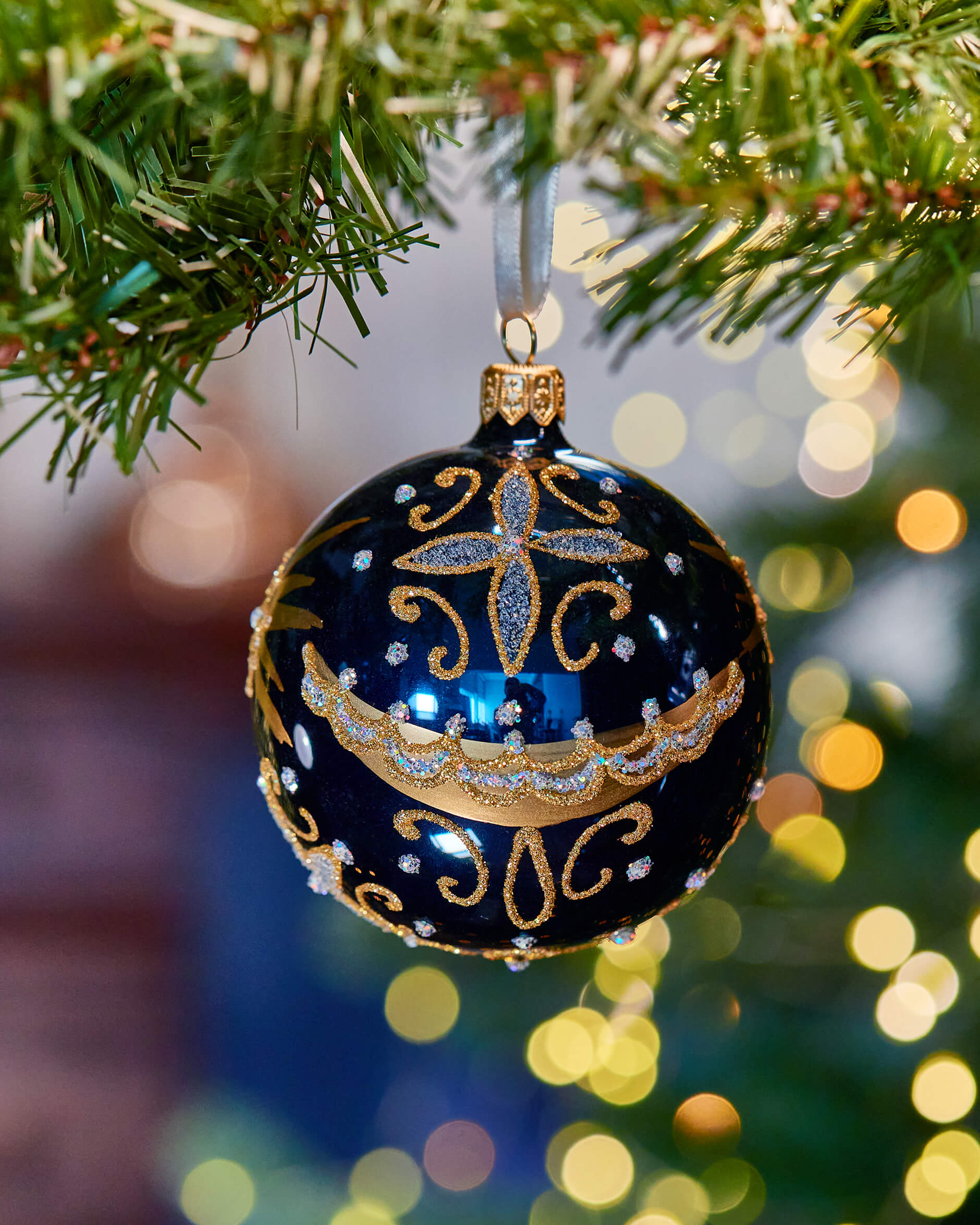 Lux Bernard Weihnachtskugel blau 8cm