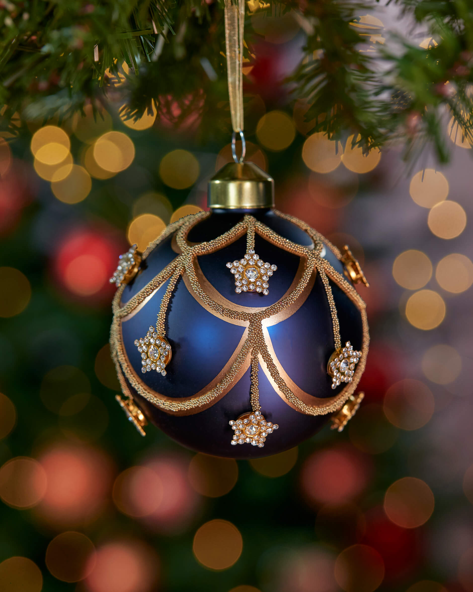 Astra Weihnachtskugel blau/gold